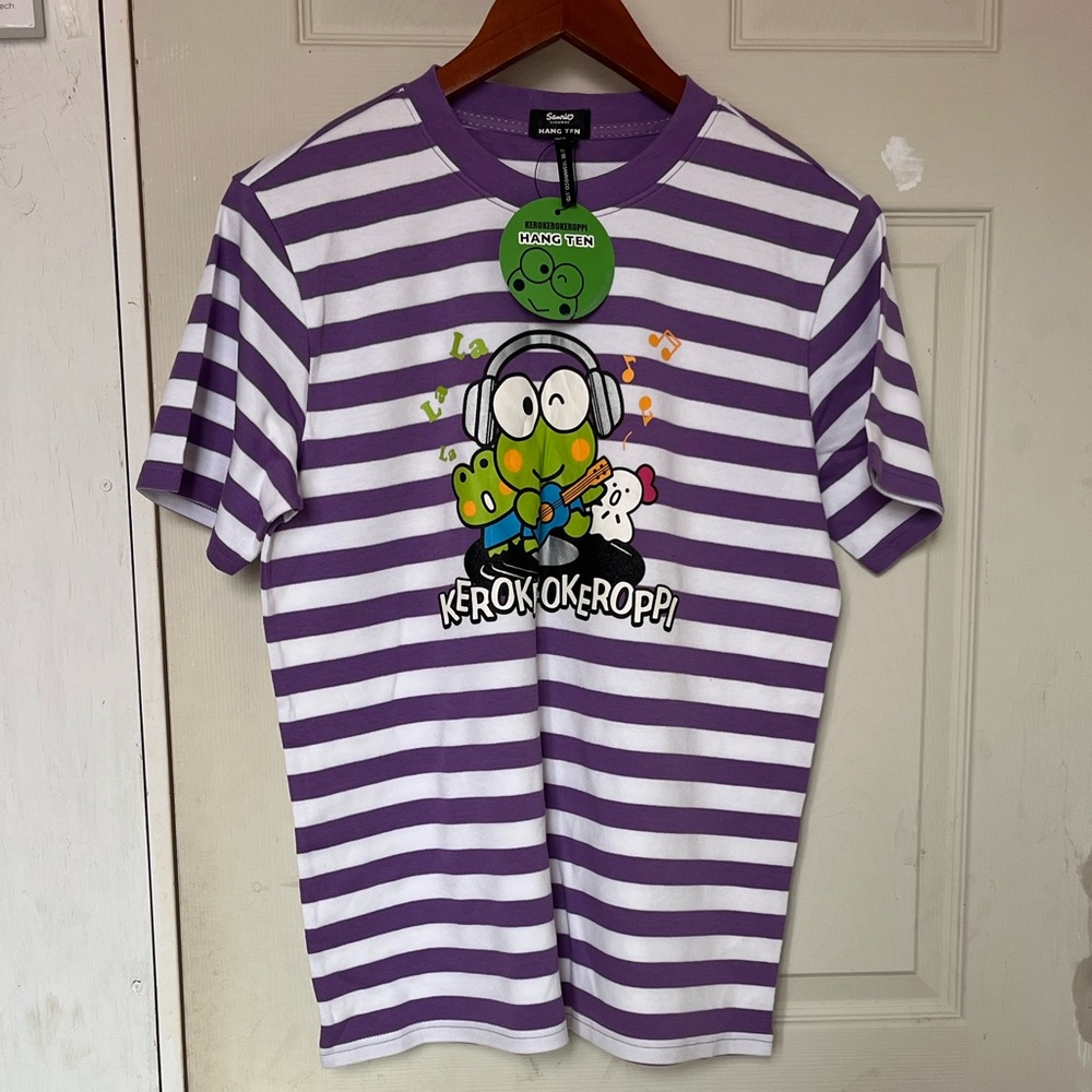 NWT Sanrio Purple & White Striped Tee